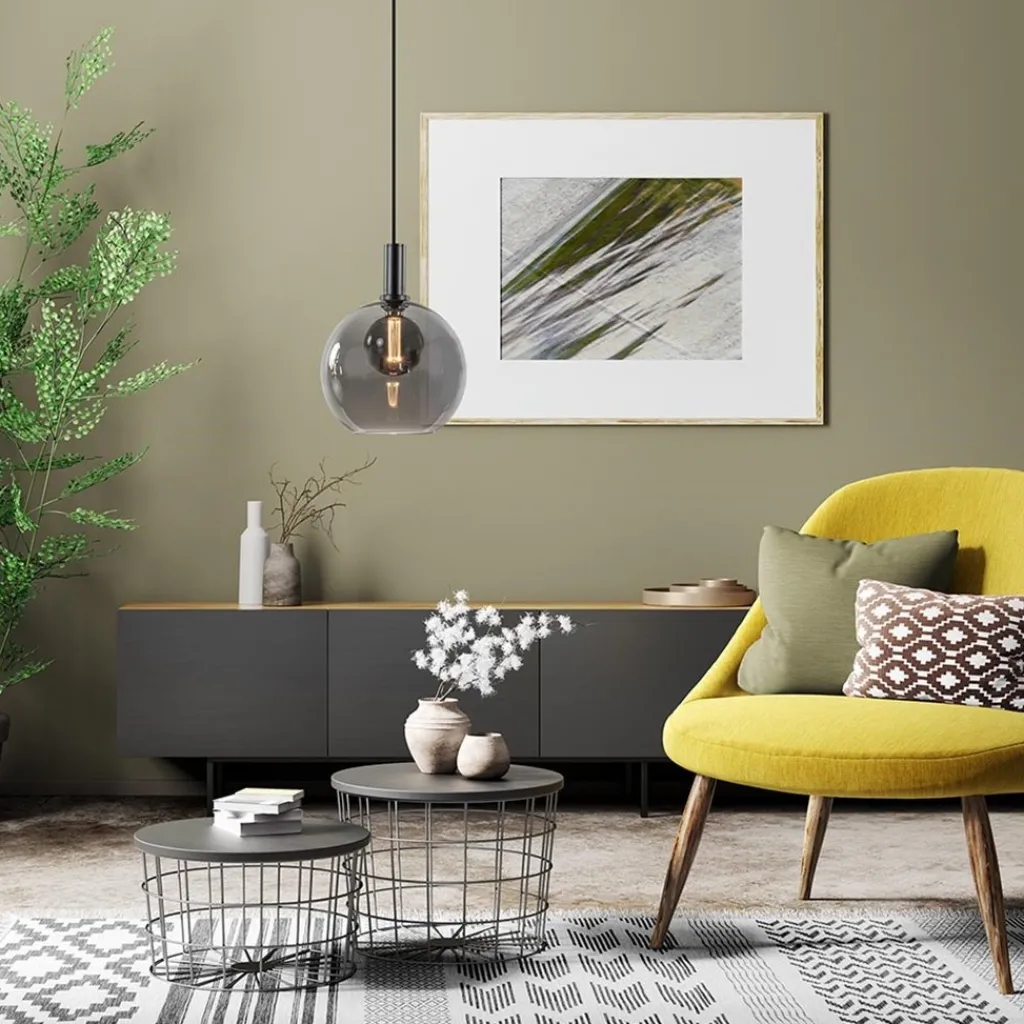 Straluma Hanglamp Chandra 1L zwart + glas 30cm> Keukenverlichting|Hanglampen