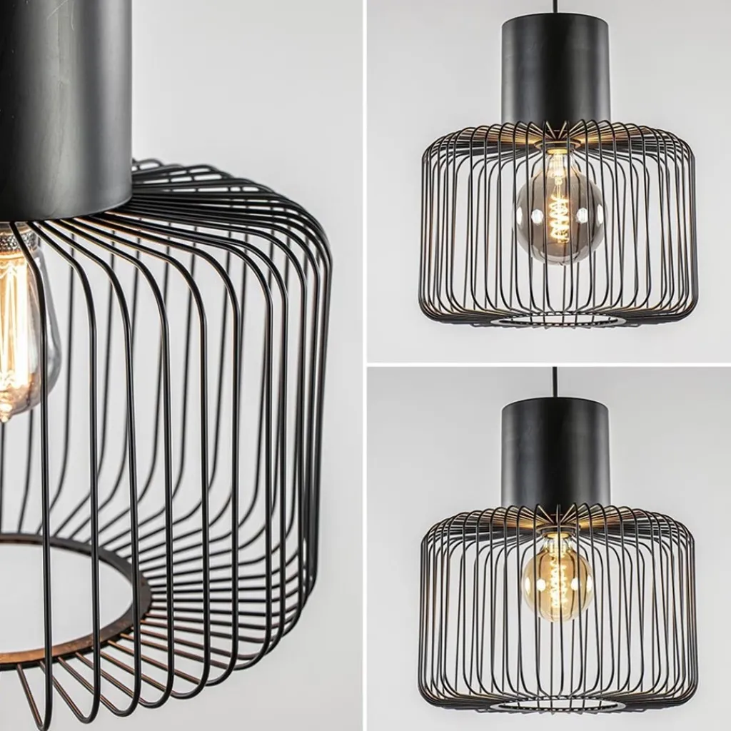 Straluma Hanglamp draad cilinder zwart met klos> Draadlampen|Eetkamerverlichting