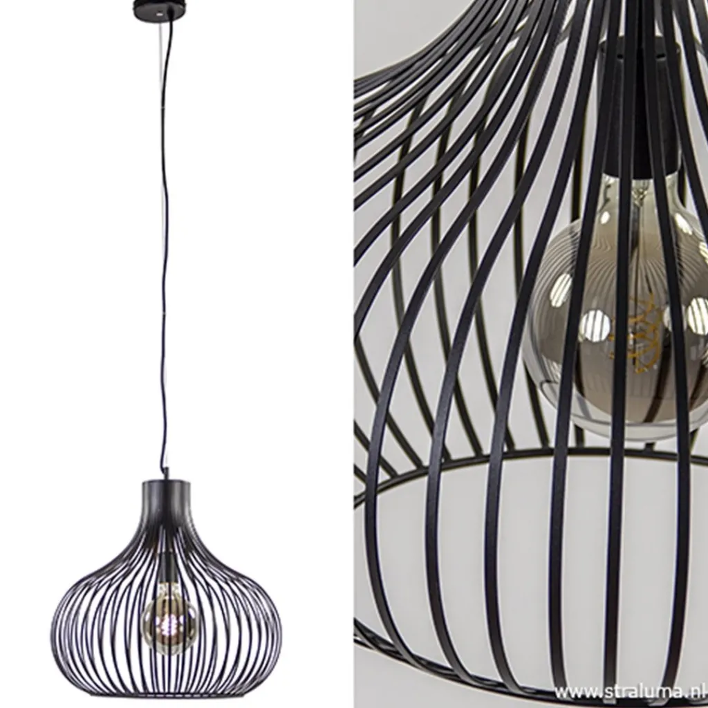 Straluma Hanglamp draad zwart groot 48cm> Eettafellampen|Draadlampen