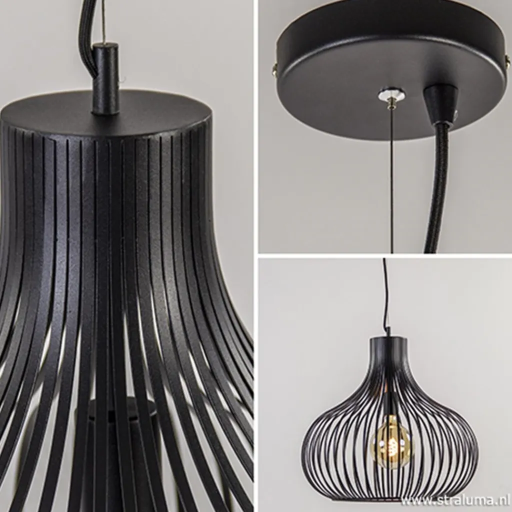 Straluma Hanglamp draad zwart groot 48cm> Eettafellampen|Draadlampen