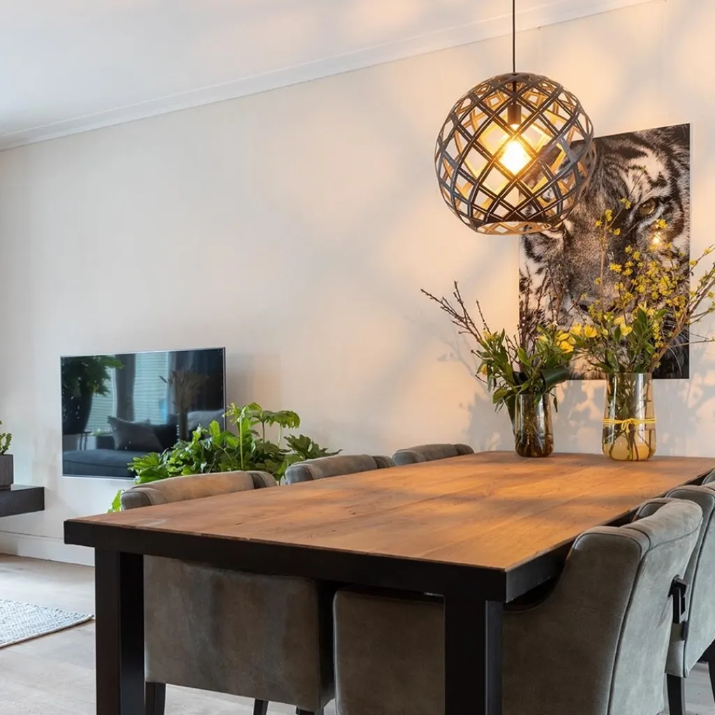 Straluma Hanglamp Emma bol zwart 50cm> Eettafellampen|Woonkamerlampen