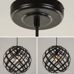 Straluma Hanglamp Emma bol zwart 40cm></noscript> Eettafellampen|Woonkamerlampen