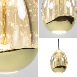 Straluma Hanglamp Golden Egg 1L zwart/goud></noscript> Hanglampen|Woonkamerlampen