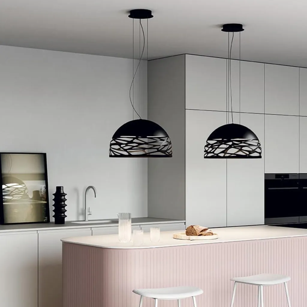 Straluma Hanglamp Kelly Dome zwart 50cm> Eettafellampen|Woonkamerlampen