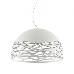 Straluma Hanglamp Kelly koepel 80cm wit> Eettafellampen|Woonkamerlampen