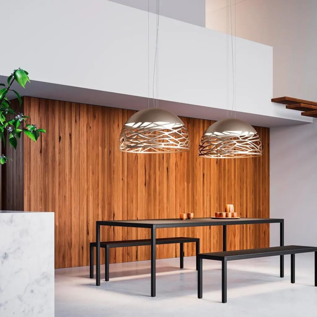 Straluma Hanglamp Kelly koepel 60cm champagne> Eettafellampen|Keukenverlichting