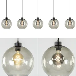 Straluma Hanglamp 5L balk + smoke glas 160cm></noscript> Eettafellampen|Pendel Lampen