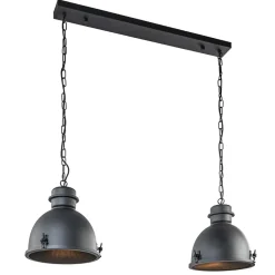 Straluma Hanglamp 2L industrieel zwart/grill> Eettafellampen|Keukenverlichting