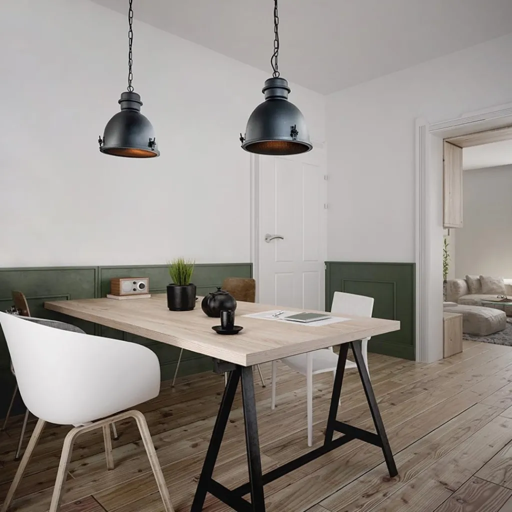 Straluma Hanglamp 2L industrieel zwart/grill> Eettafellampen|Keukenverlichting