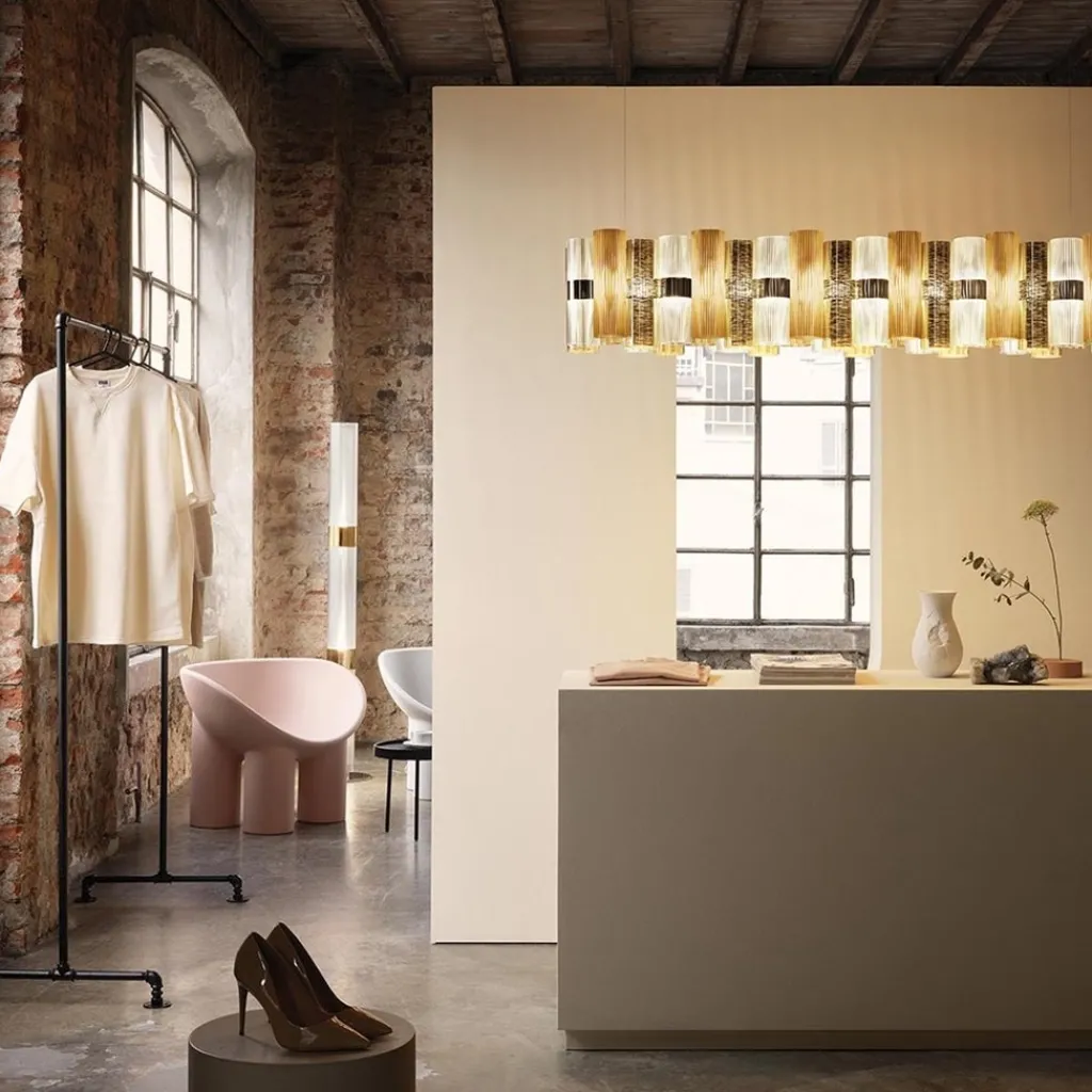 Straluma Hanglamp La Lollo linear 140 goud> Hanglampen|Eettafellampen