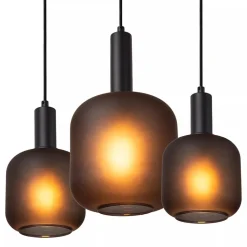 Straluma Hanglamp 7-lichts ovaal met mat zwart glas></noscript> Eettafellampen|Pendel Lampen