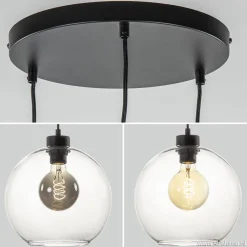 Straluma Hanglamp 3-lichts rond glas helder 25 cm><noscript><img width=