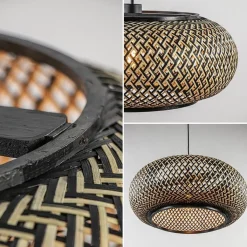 Straluma Hanglamp Maze bamboe/zwart 60cm></noscript> Eettafellampen|Woonkamerlampen