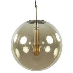 Straluma Hanglamp Medina 48cm messing + amber glas> Light and Living|Keukenverlichting