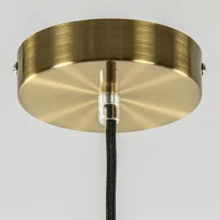 Straluma Hanglamp Medina satin gold/amber glas 30cm><noscript><img width=