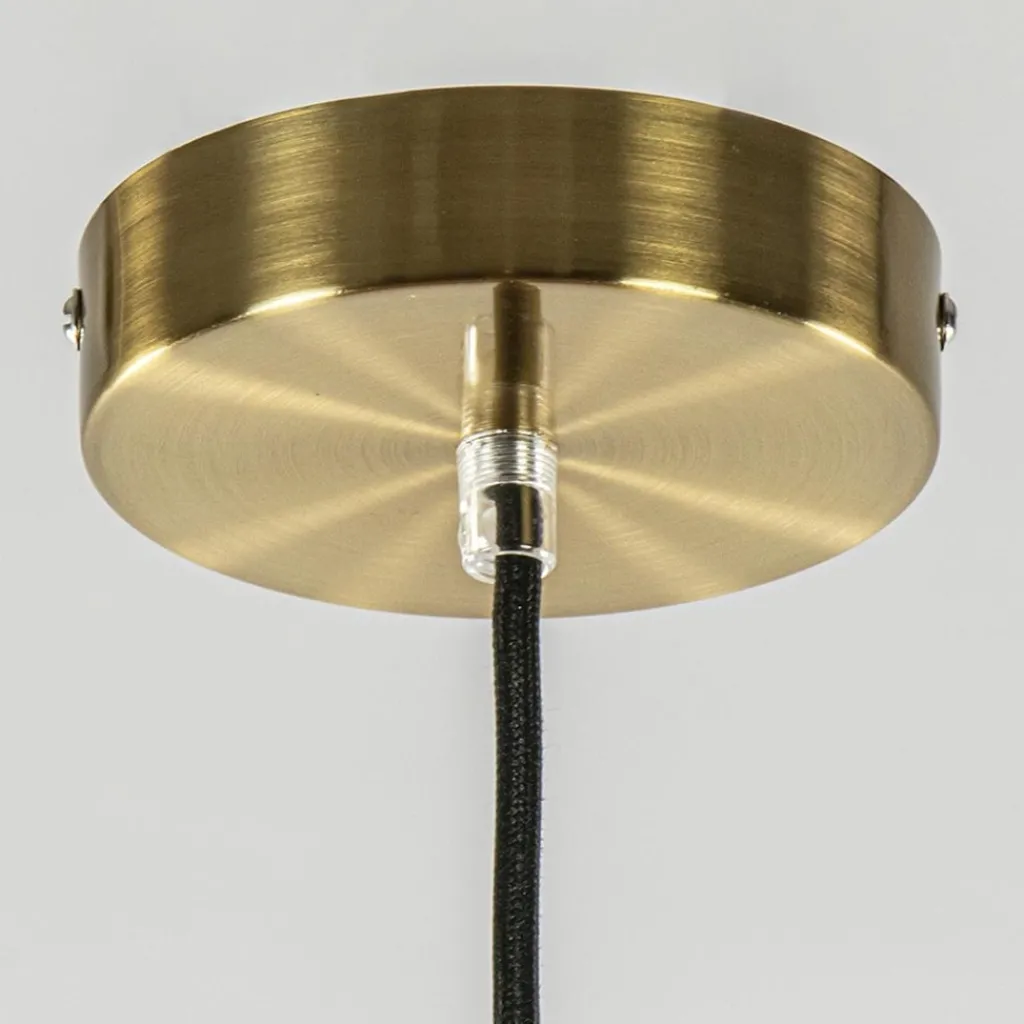 Straluma Hanglamp Medina satin gold/amber glas 30cm> Light and Living|Woonkamerlampen