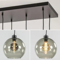 Straluma Hanglamp multipendel 11-L zwart smoke glas 20+25cm><noscript><img width=