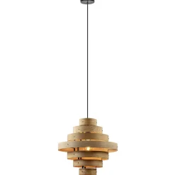 Straluma Hanglamp Oaknut hout 7 ringen> Eettafellampen|Eetkamerverlichting
