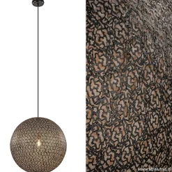 Straluma Hanglamp Oronero bol zwart/goud 60cm> Eettafellampen|Keukenverlichting