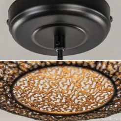 Straluma Hanglamp Oronero bol zwart/goud 50cm></noscript> Eettafellampen|Keukenverlichting