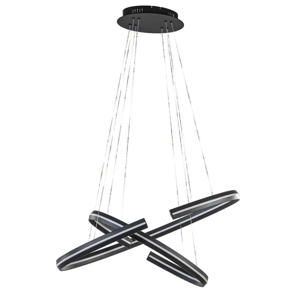 Straluma Hanglamp ovaal dubbel zwart> Hanglampen|Eettafellampen