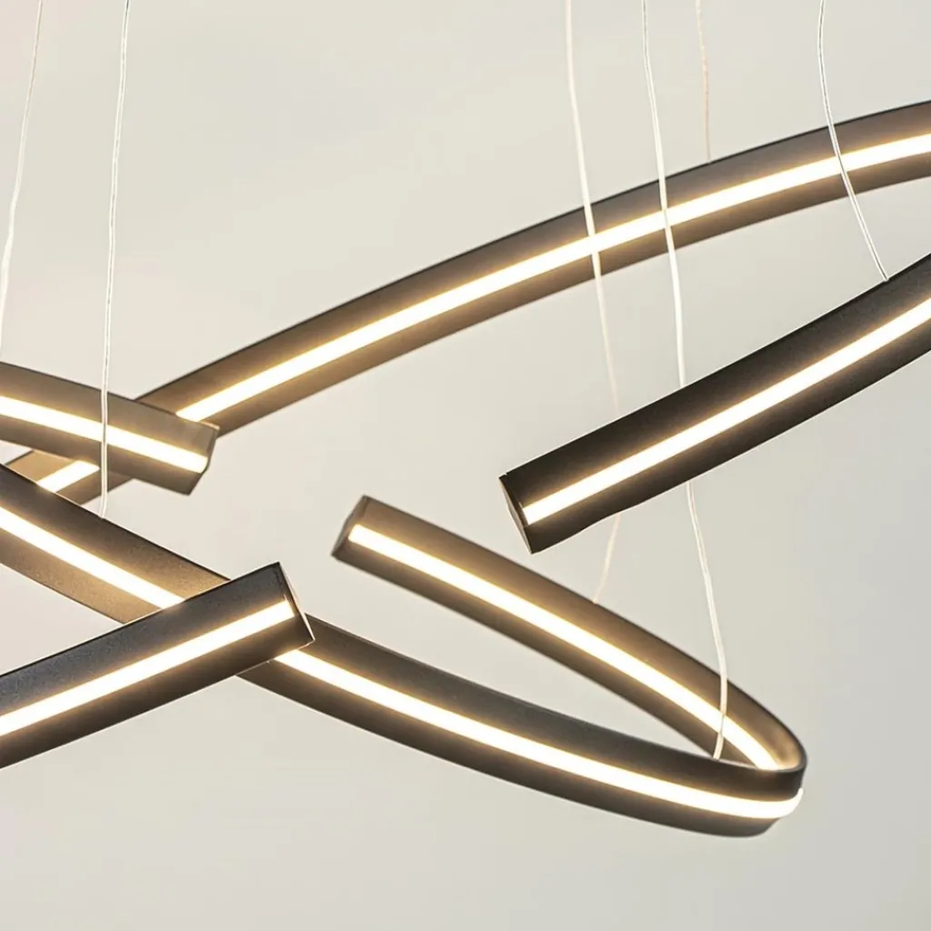 Straluma Hanglamp ovaal dubbel zwart> Hanglampen|Eettafellampen