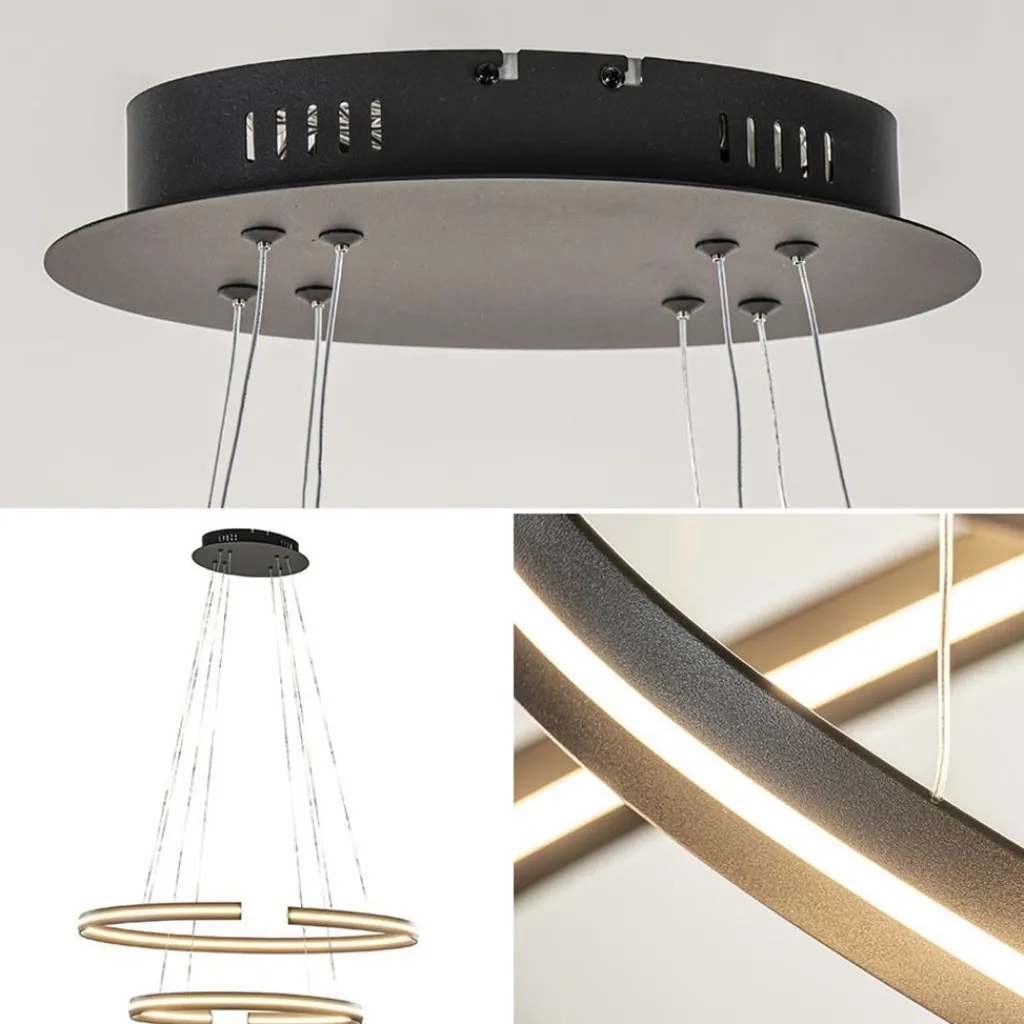 Straluma Hanglamp ovaal dubbel zwart> Hanglampen|Eettafellampen