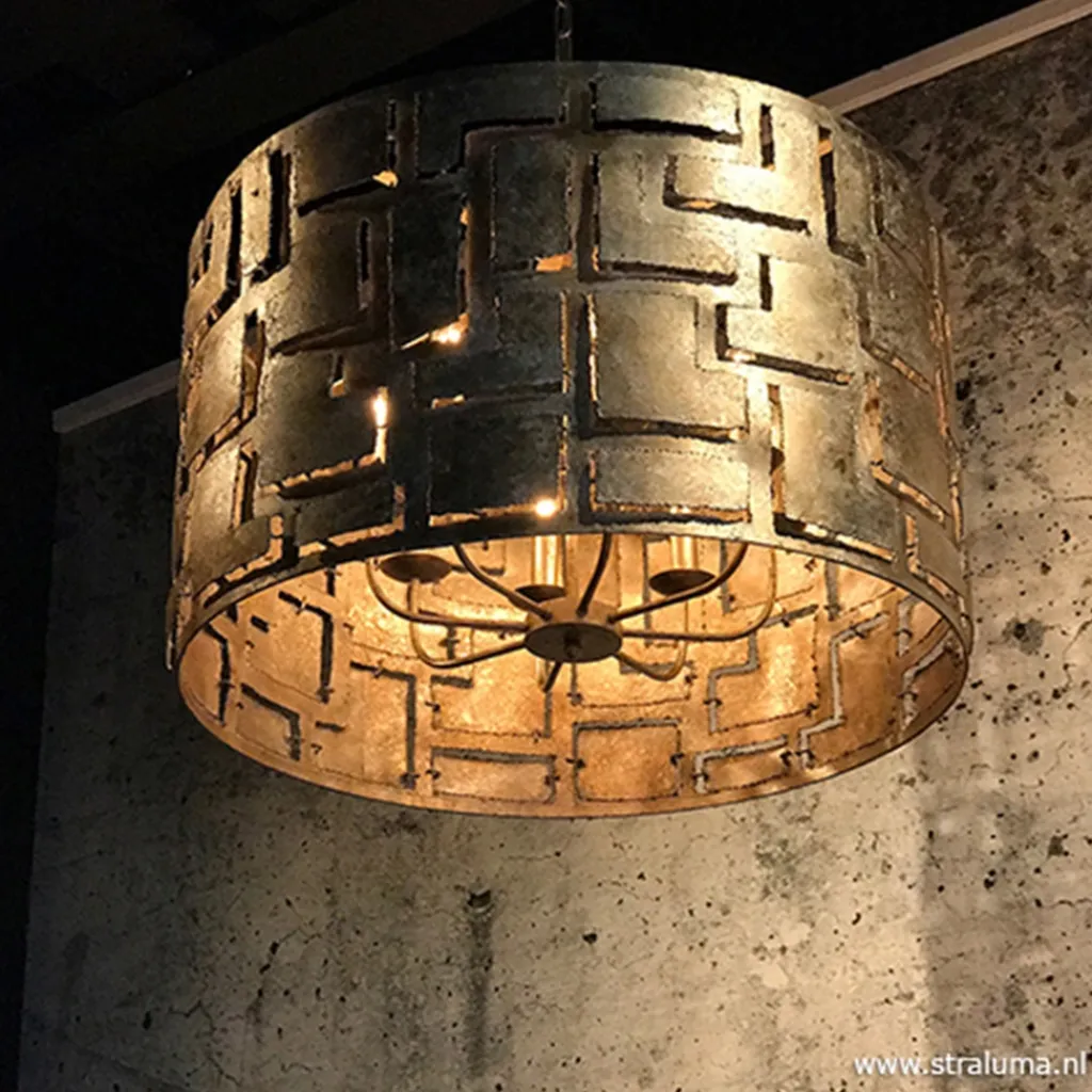 Straluma Hanglamp Pablo cil 55cm ambacht.zilver> Eettafellampen|Woonkamerlampen