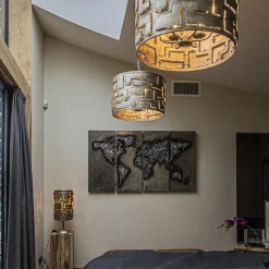 Straluma Hanglamp Pablo cil 55cm ambacht.zilver></noscript> Eettafellampen|Woonkamerlampen