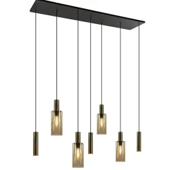 Straluma Hanglamp Perugia 7L brons/zwart> Hanglampen|Eettafellampen
