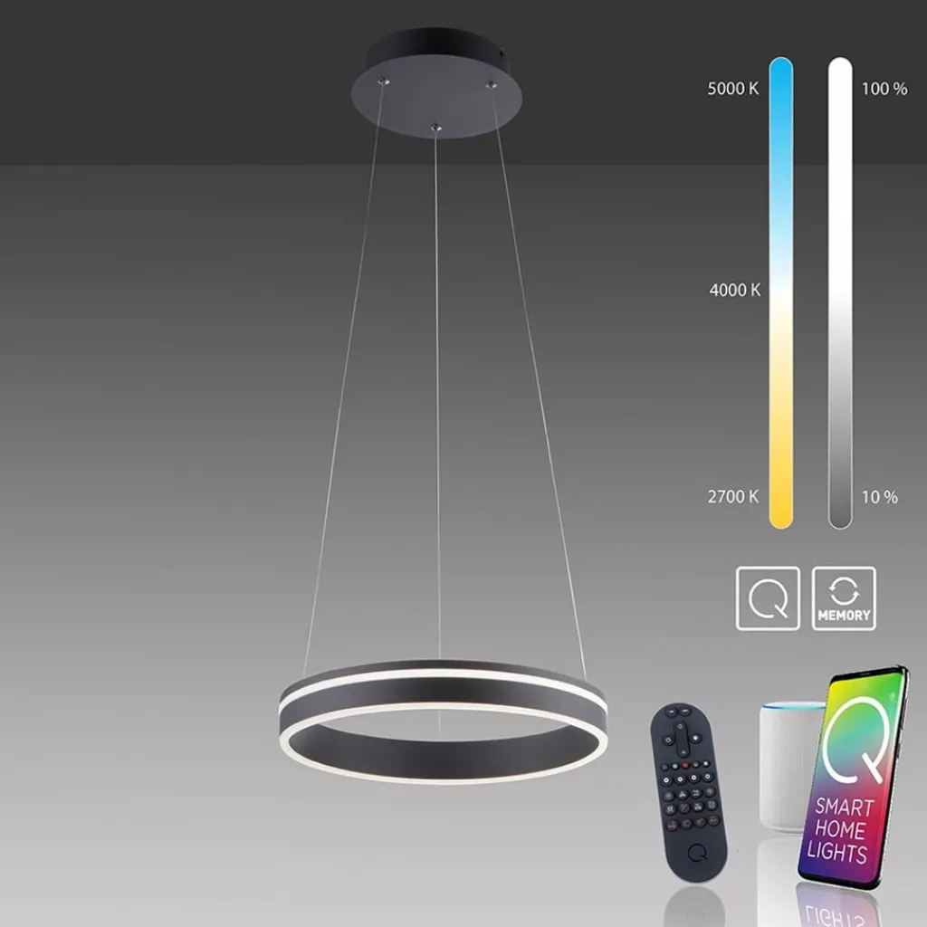 Straluma Hanglamp Q-Vito 40 zwart + afst.bed.CCT> Hanglampen|Smart lampen