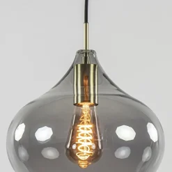 Straluma Hanglamp Rakel 27cm antiek brass+smoke glas></noscript> Light and Living|Woonkamerlampen