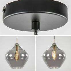 Straluma Hanglamp Rakel 27cm antiek brass+smoke glas></noscript> Light and Living|Woonkamerlampen