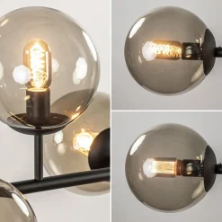 Straluma Hanglamp Random bol 6L zwart met smoke glas><noscript><img width=