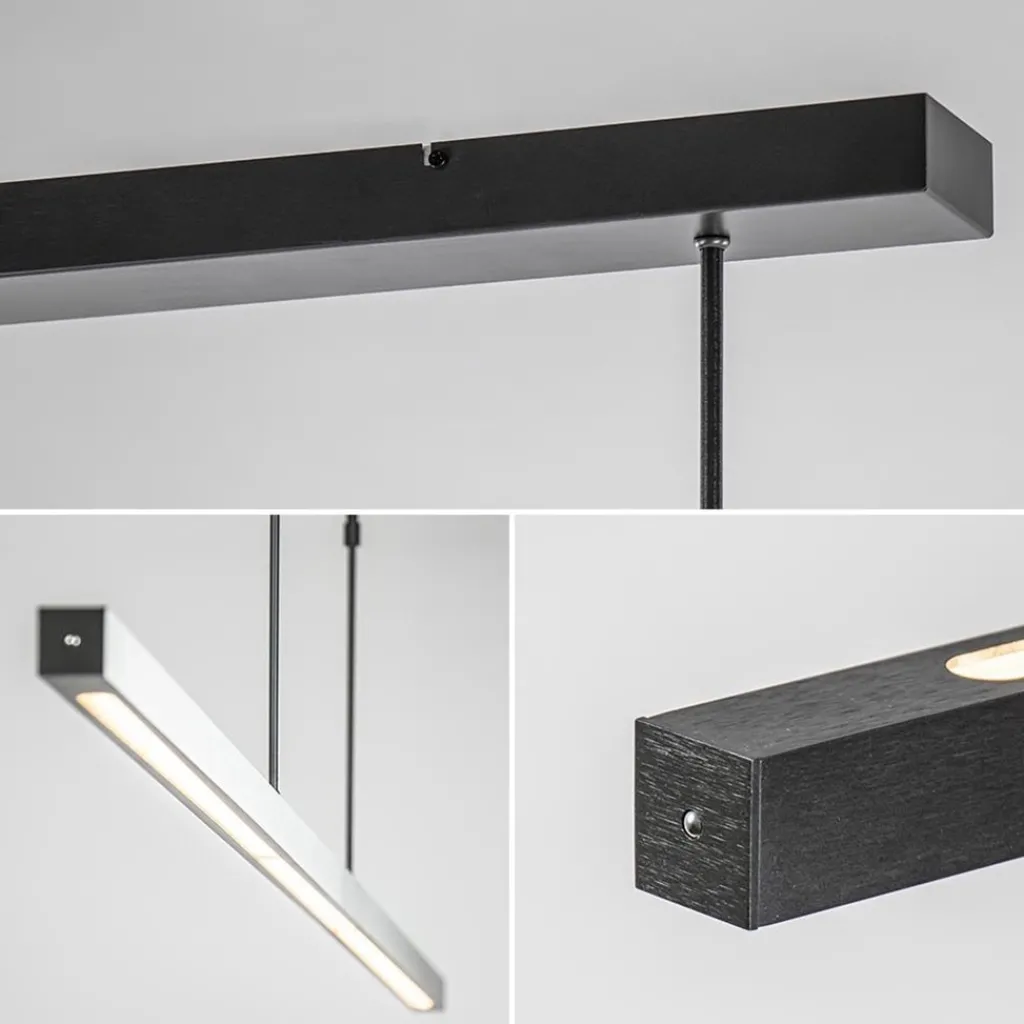 Straluma Hanglamp Real zwart up+down 2xpush dtw> Hanglampen|Eettafellampen