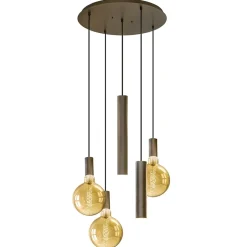 Straluma Hanglamp Riva 5l rond platinum> Eettafellampen|Eetkamerverlichting