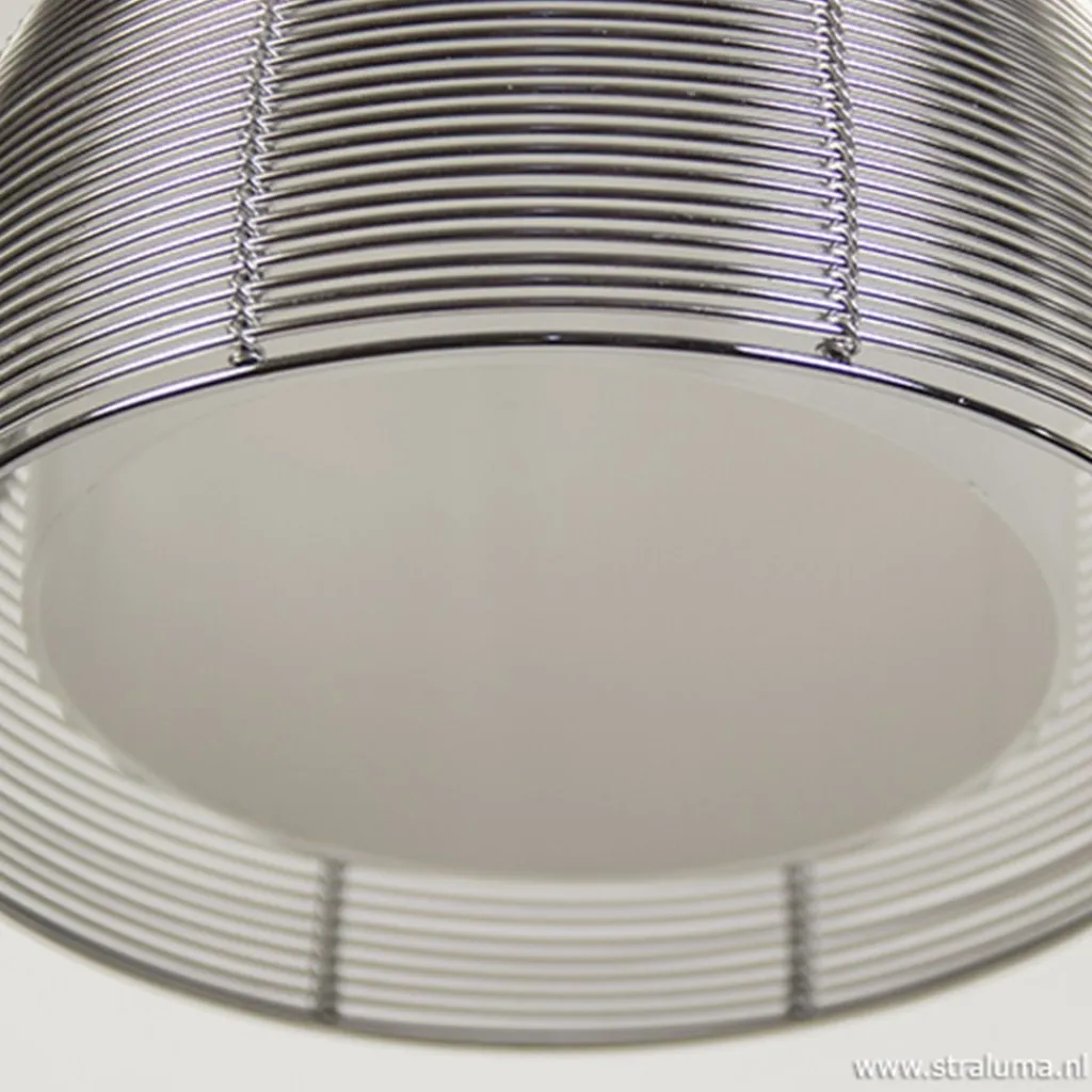 Straluma Hanglamp rond 3-lichts alu draad/glas> Eettafellampen|Draadlampen