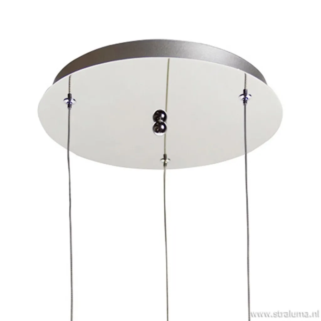 Straluma Hanglamp rond 3-lichts alu draad/glas> Eettafellampen|Draadlampen
