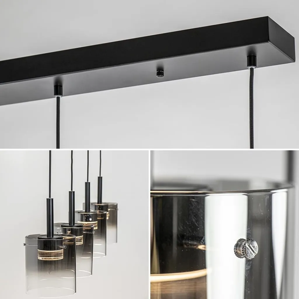 Straluma Hanglamp Salerno 4L zwart/gradient smoke> Hanglampen|Eettafellampen