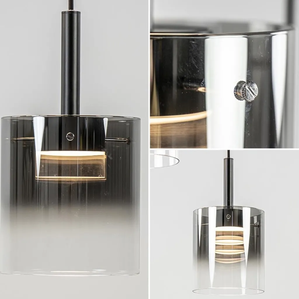 Straluma Hanglamp Salerno 3L zwart/gradient smoke> Hanglampen|Pendel Lampen