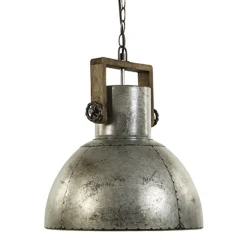 Straluma Hanglamp Shelly industrieel zink/hout> Light and Living|Woonkamerlampen