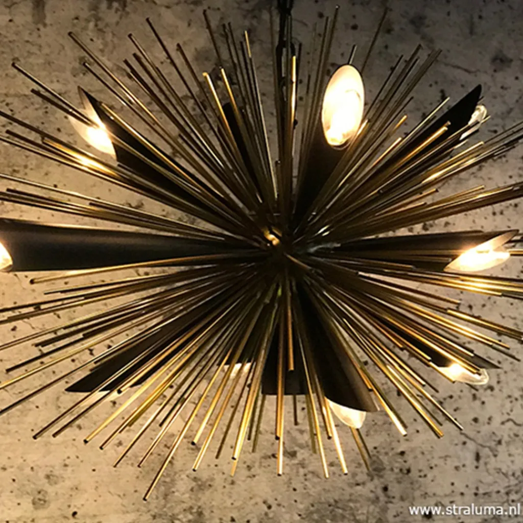 Straluma Hanglamp sprieten zwart/goud> Eettafellampen|Keukenverlichting