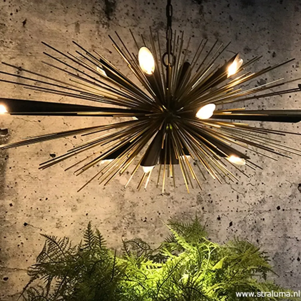 Straluma Hanglamp sprieten zwart/goud> Eettafellampen|Keukenverlichting