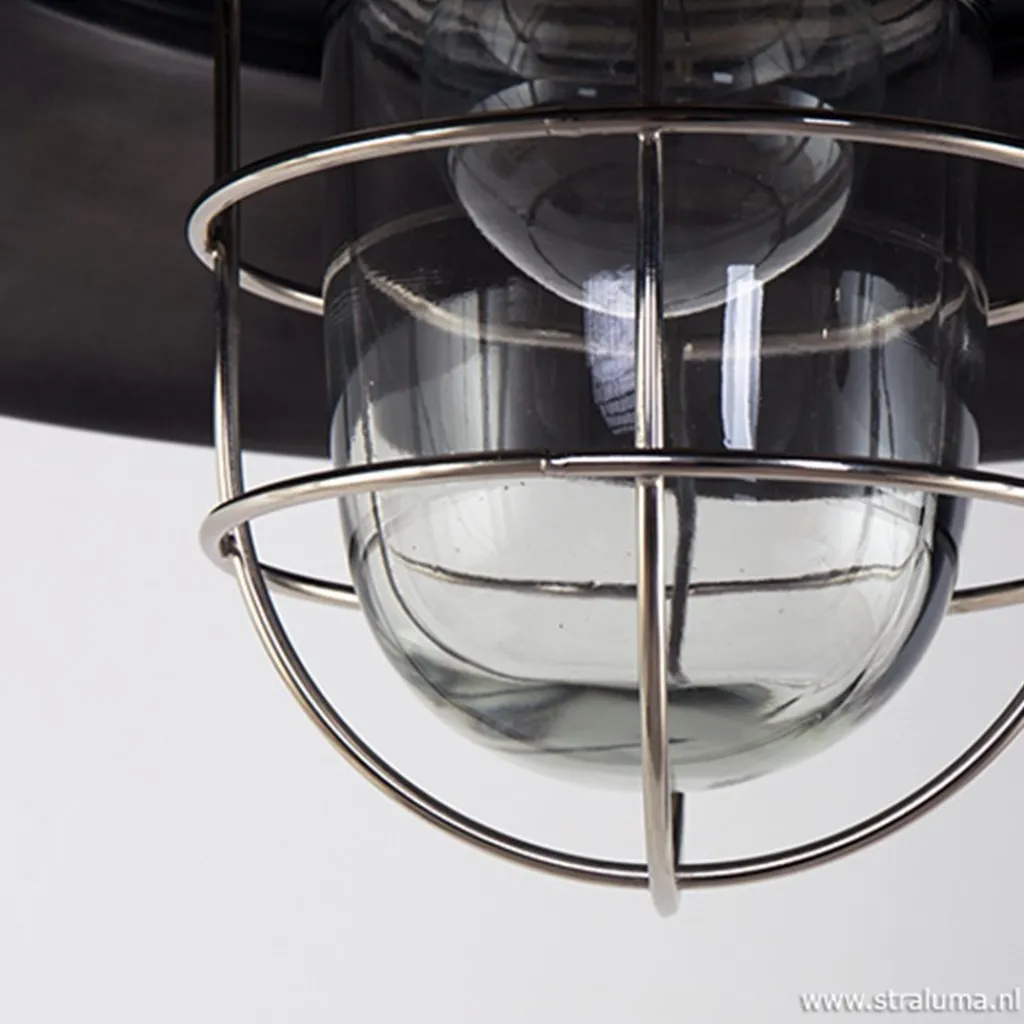 Straluma Hanglamp Tuk industrieel 41cm zwart/staal> Eettafellampen|Kooilampen