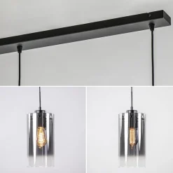 Straluma Hanglamp Ventotto 3l zwart/smoke glas></noscript> Eettafellampen|Keukenverlichting