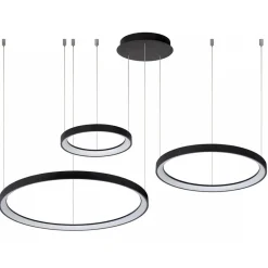 Straluma Hanglamp Vidal 3 ringen zwart> Hanglampen|Woonkamerlampen