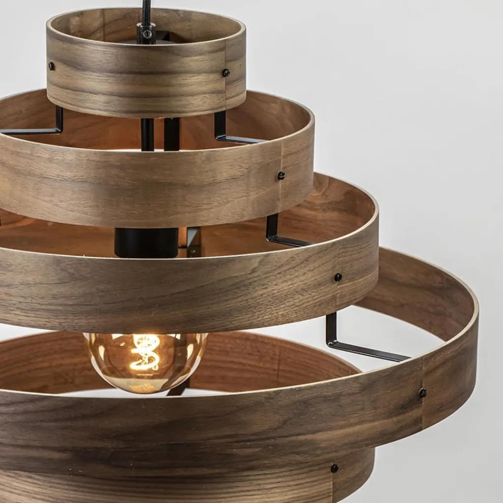 Straluma Hanglamp Walnut zwart / walnoot hout> Woonkamerlampen|Slaapkamerlampen