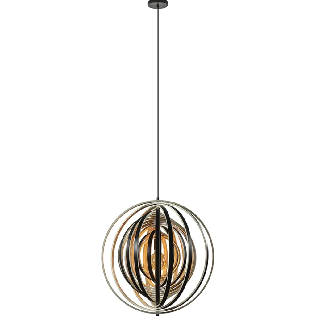 Straluma Hanglamp Woody 59 zwart/naturel hout> Hanglampen|Eettafellampen