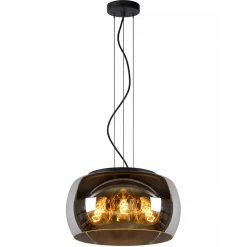 Straluma Hanglamp zwart + smoke glas 40cm> Eettafellampen|Eetkamerverlichting