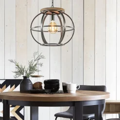 Straluma Hanglamp zwart industrieel open frame><noscript><img width=